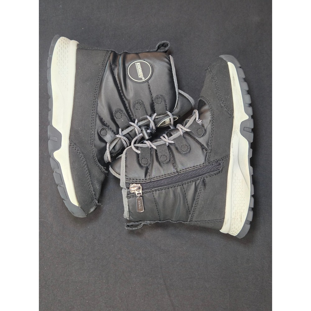 Khombu Cloudie Kids Black Snow Boots Winter Bungee Zip Shoes Size 13 44798
